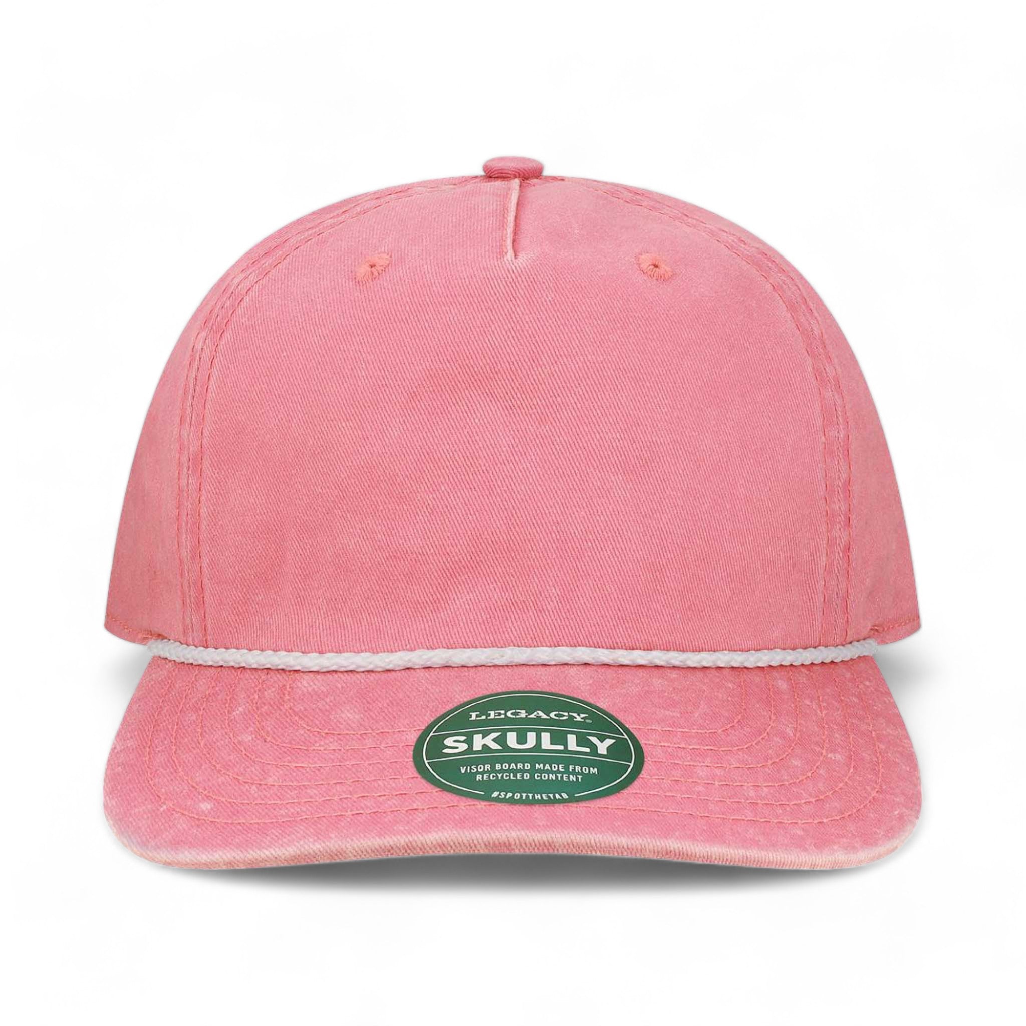 Front view of LEGACY SKULLY custom hat in pink