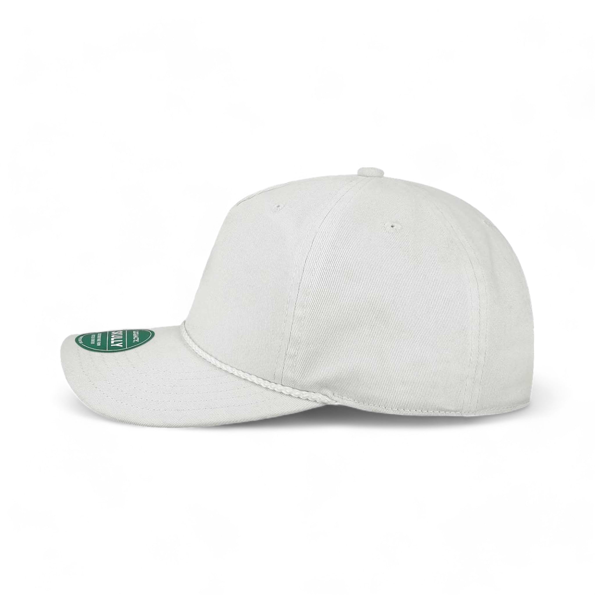 Side view of LEGACY SKULLY custom hat in white