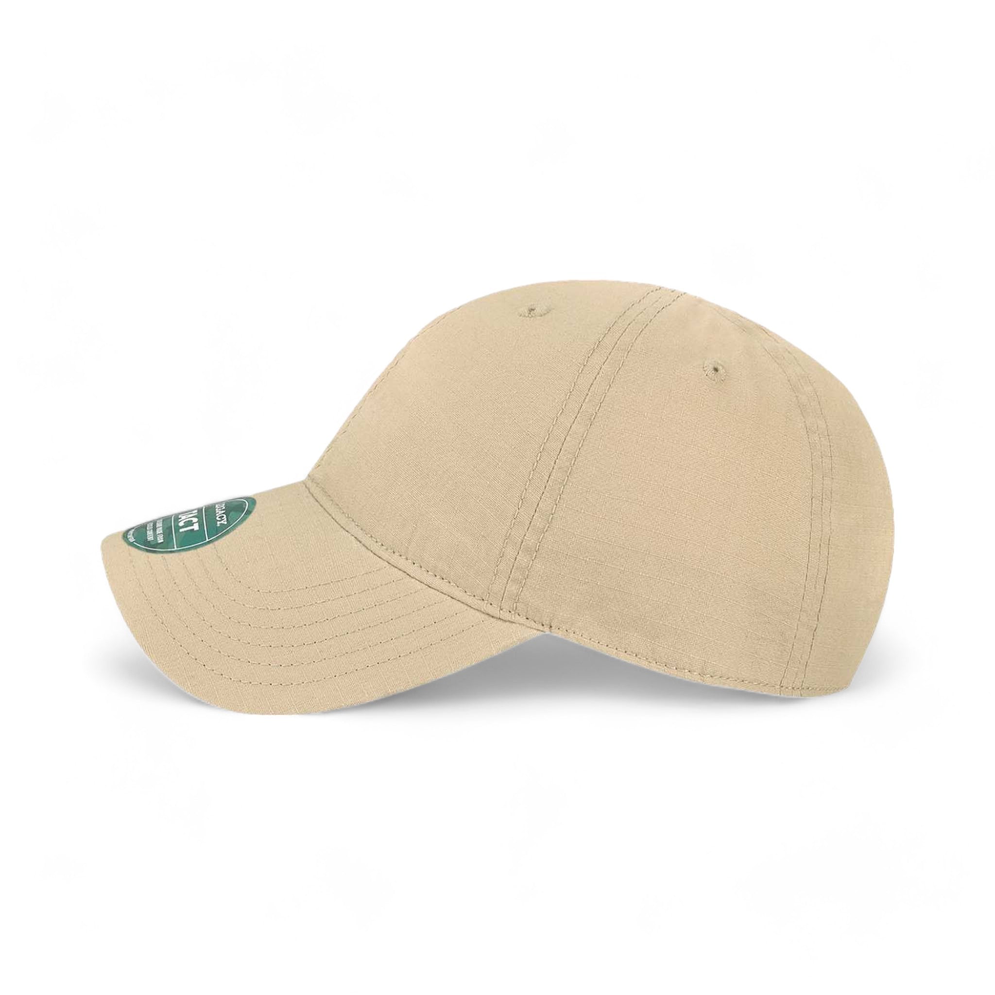 Side view of LEGACY TACT custom hat in khaki