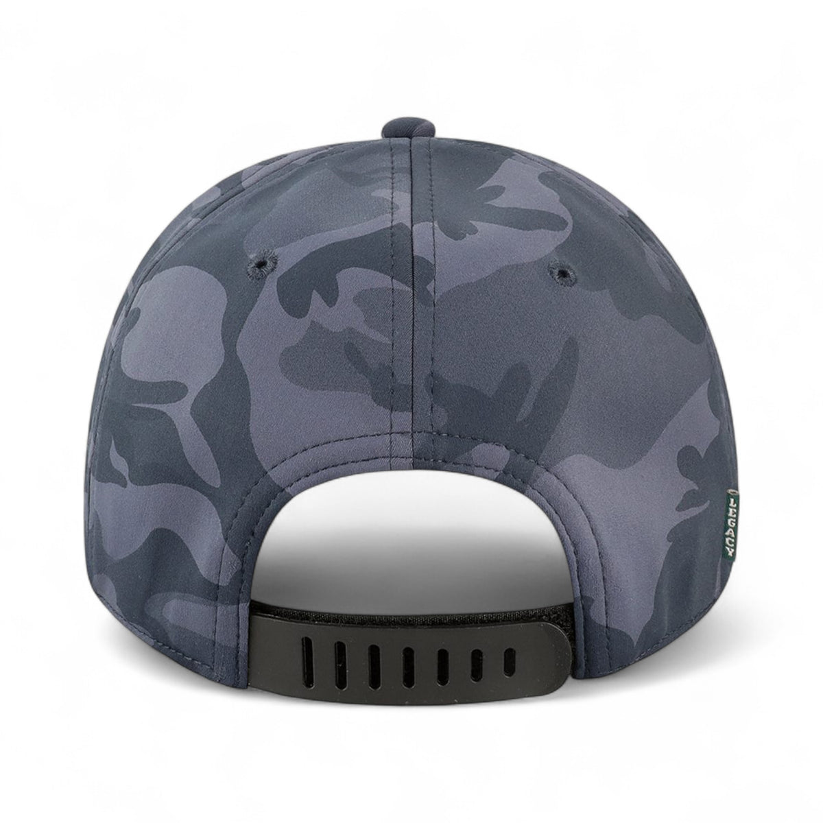 Back view of Legacy B9A custom hat in midnight camo