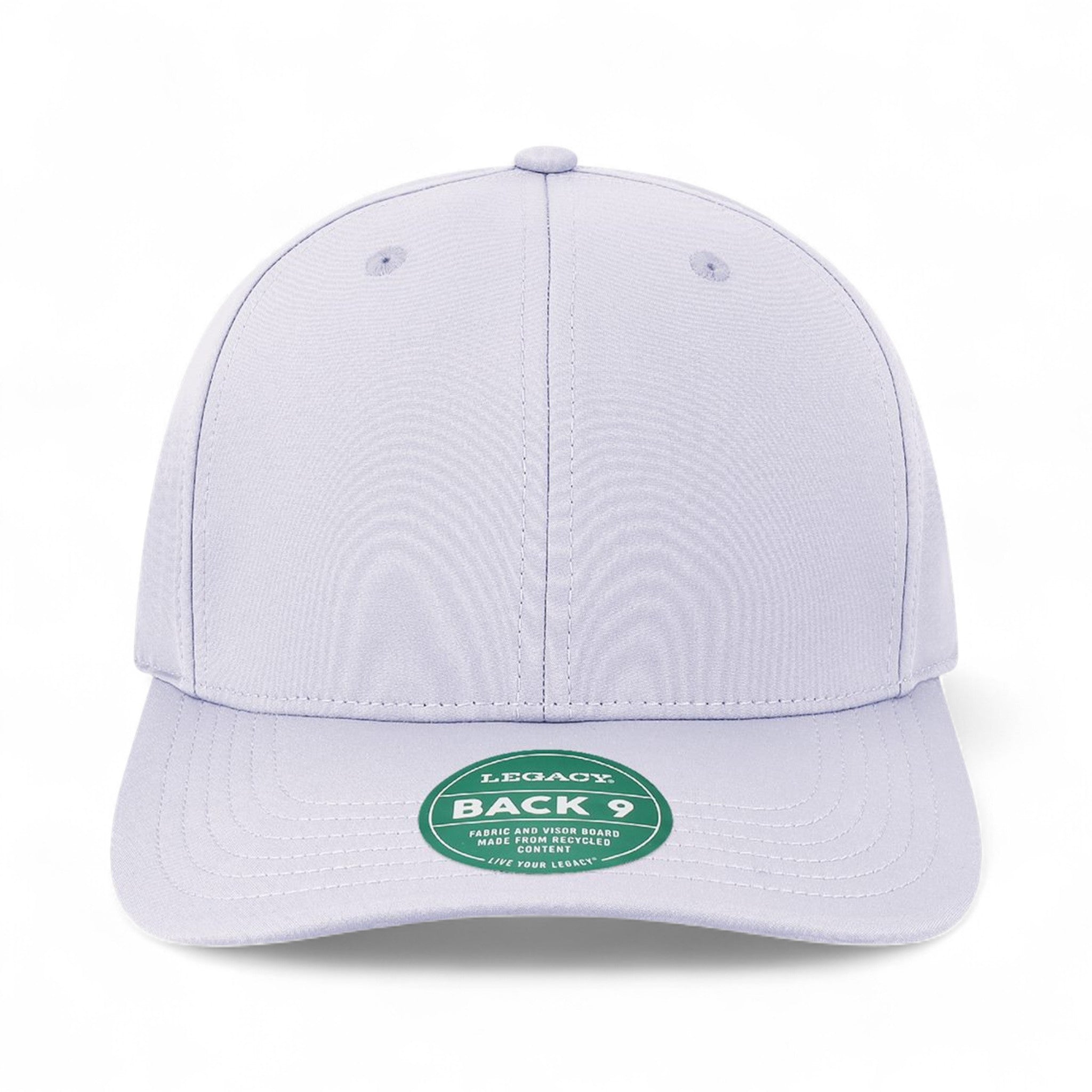 Front view of Legacy B9A custom hat in icelandic blue