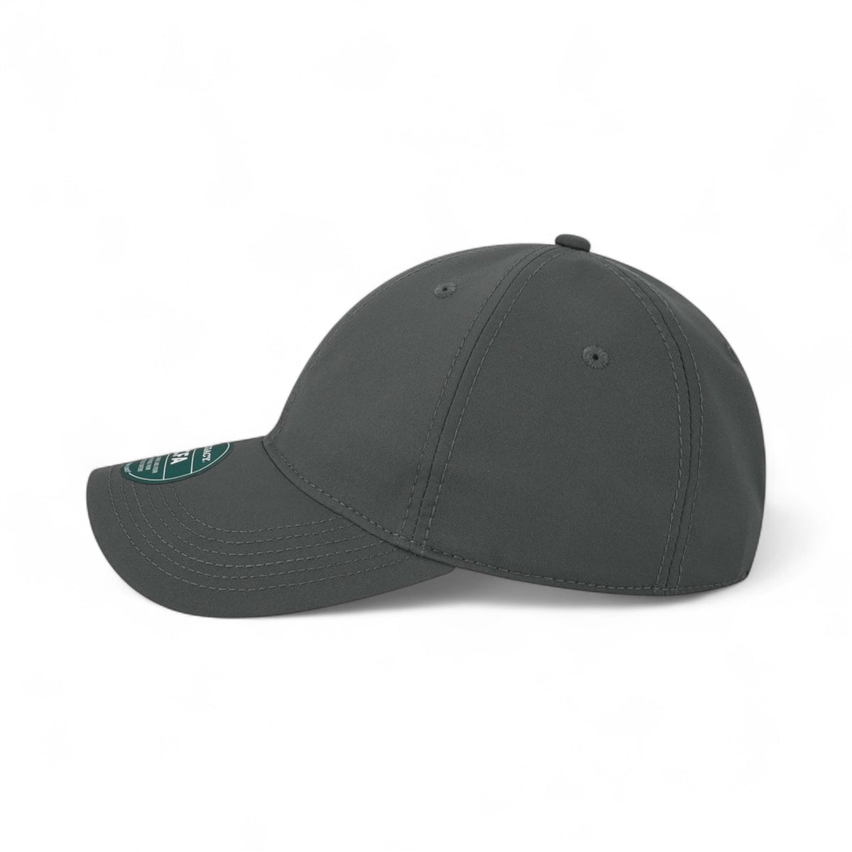 Left side view of Legacy CFA custom hat in dark grey