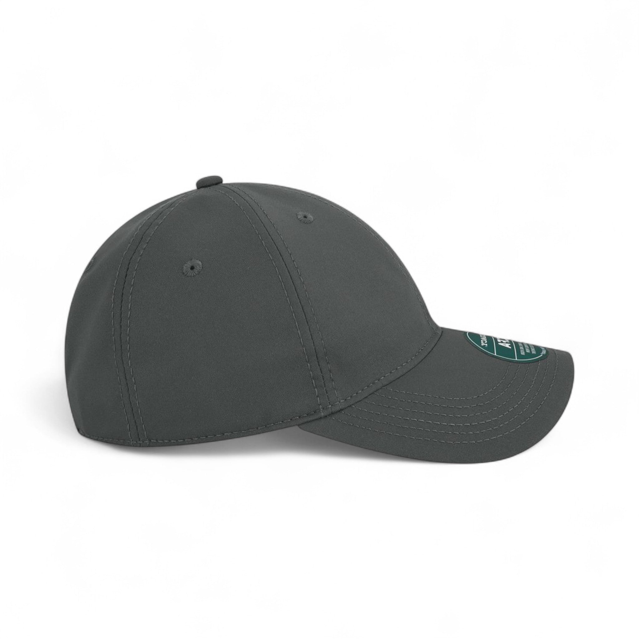 Right side view of Legacy CFA custom hat in dark grey