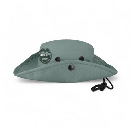 Left side view of Legacy CFB custom hat in blue steel