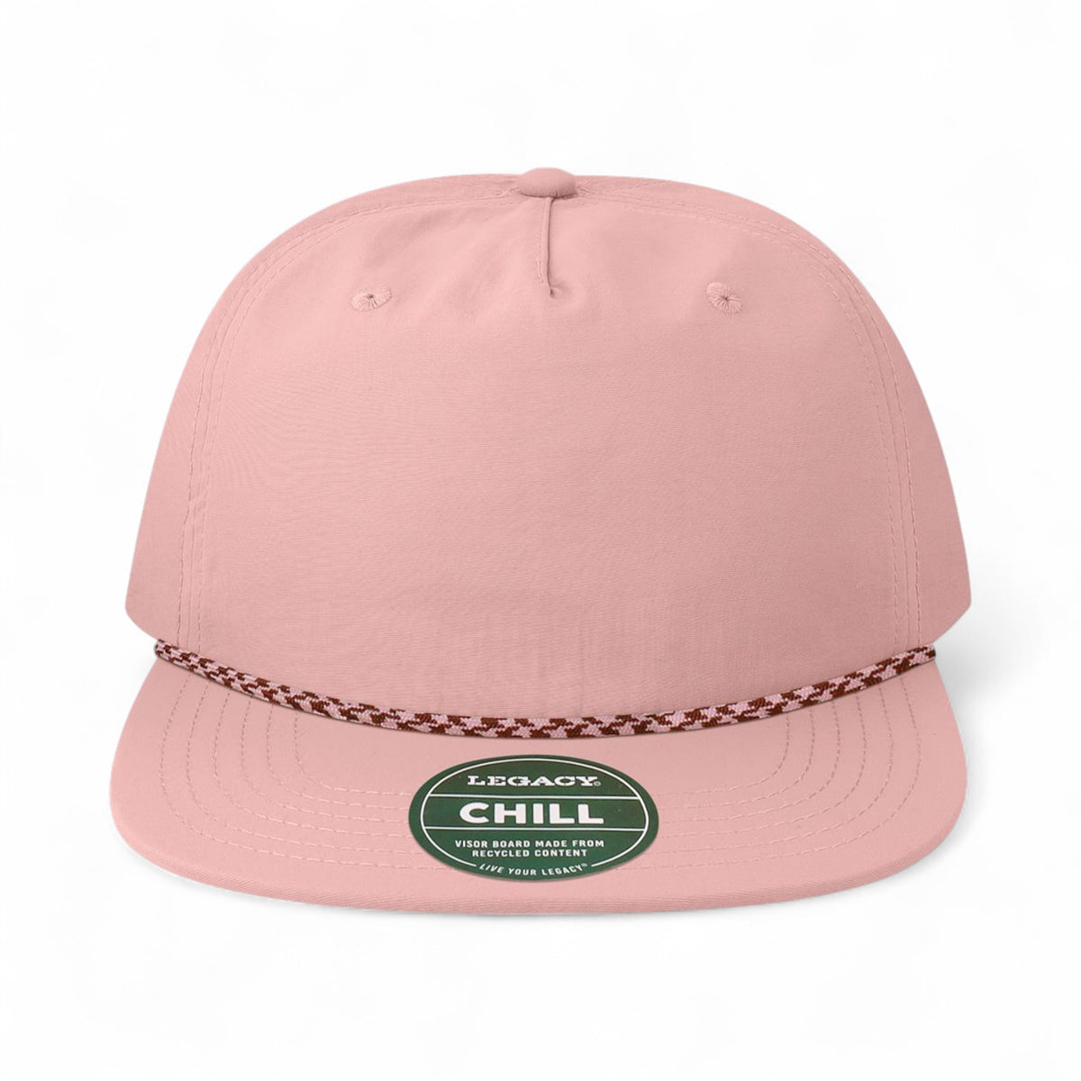 Front view of Legacy CHILL custom hat in dusty rose