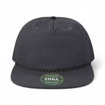 Front view of Legacy CHILL custom hat in black