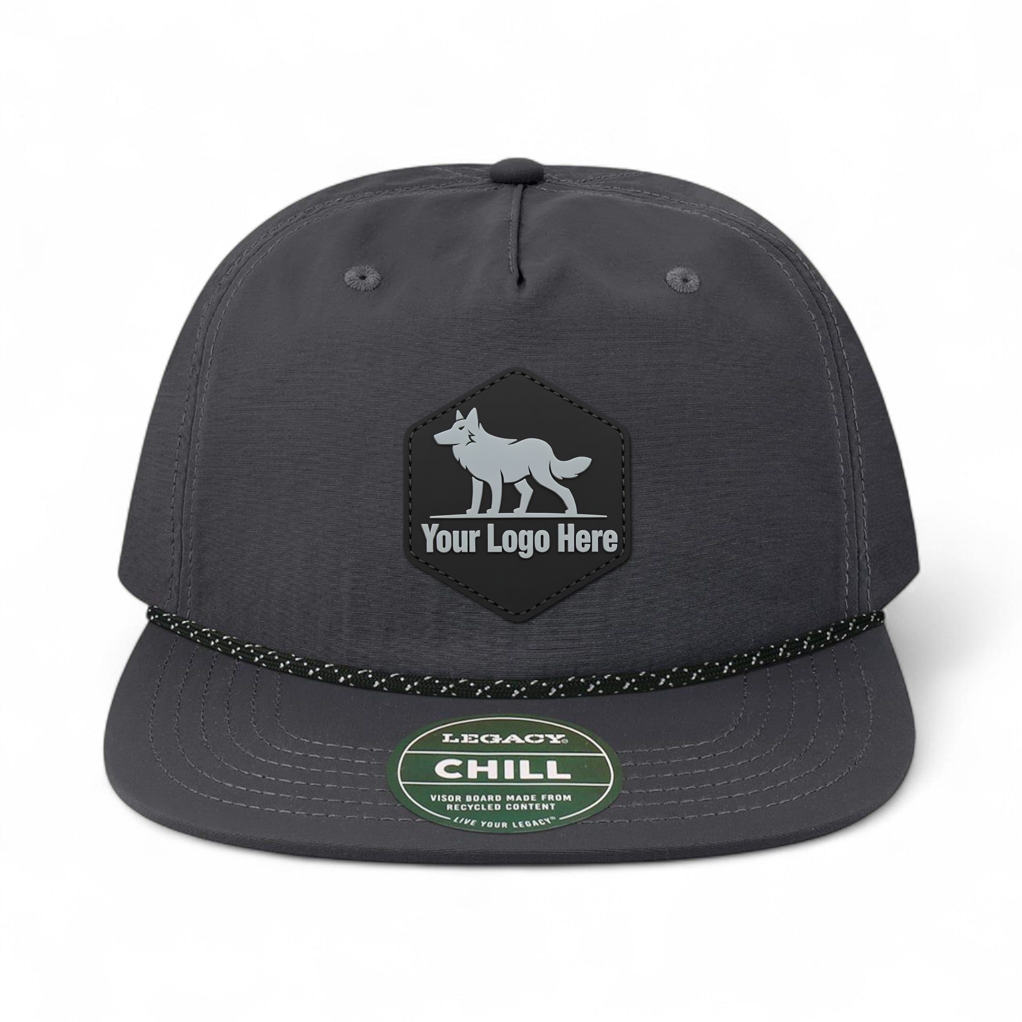 PVC patch preview of Legacy CHILL custom hat in black
