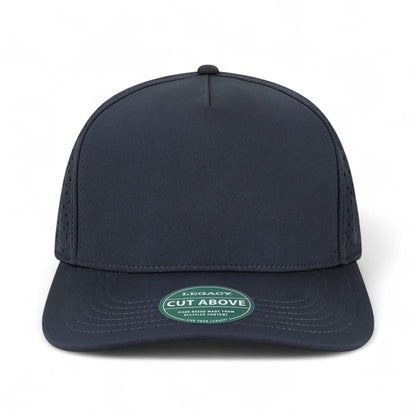 Front view of Legacy CUT custom hat in navy