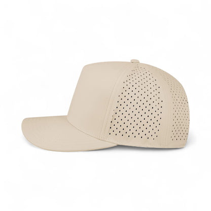 Left side view of Legacy CUT custom hat in stone