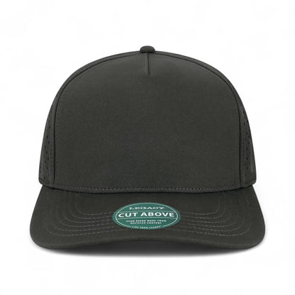 Front view of Legacy CUT custom hat in black