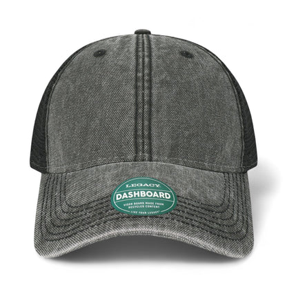 Front view of LEGACY DTA custom hat in black