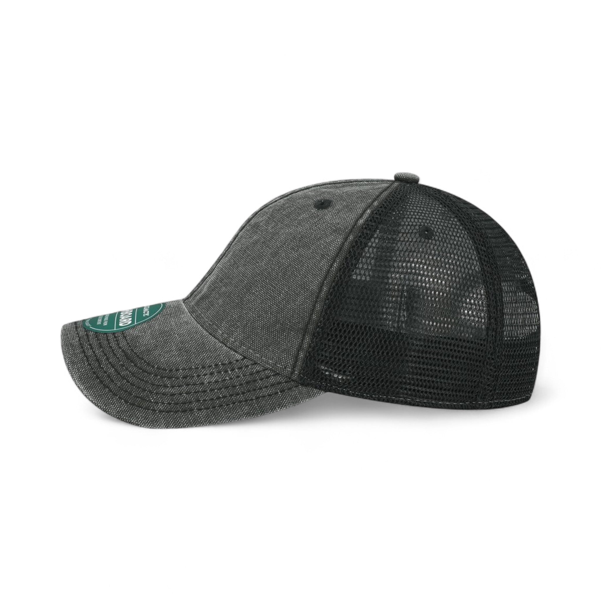 Left side view of Legacy DTA custom hat in black