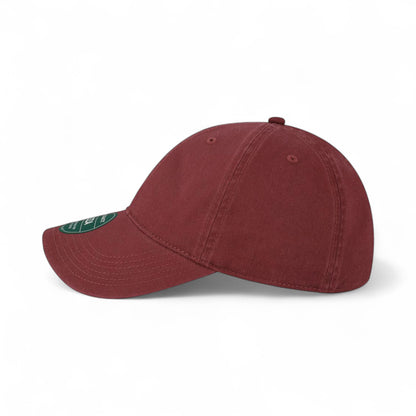 Left side view of Legacy EZA custom hat in burgundy