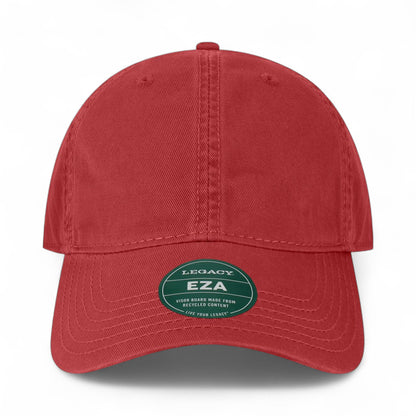 Front view of LEGACY EZA custom hat in cardinal
