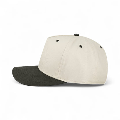 Left side view of Legacy HTA custom hat in stone and black