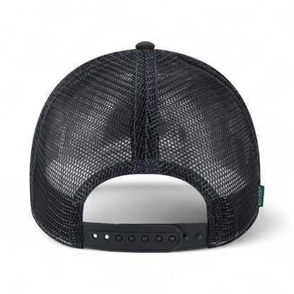 Back view of LEGACY LPS custom hat in black and black