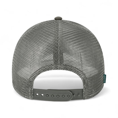 Back view of LEGACY LPS custom hat in dark grey and dark grey