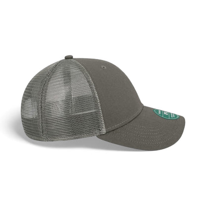 Right side view of Legacy LPS custom hat in dark grey and dark grey