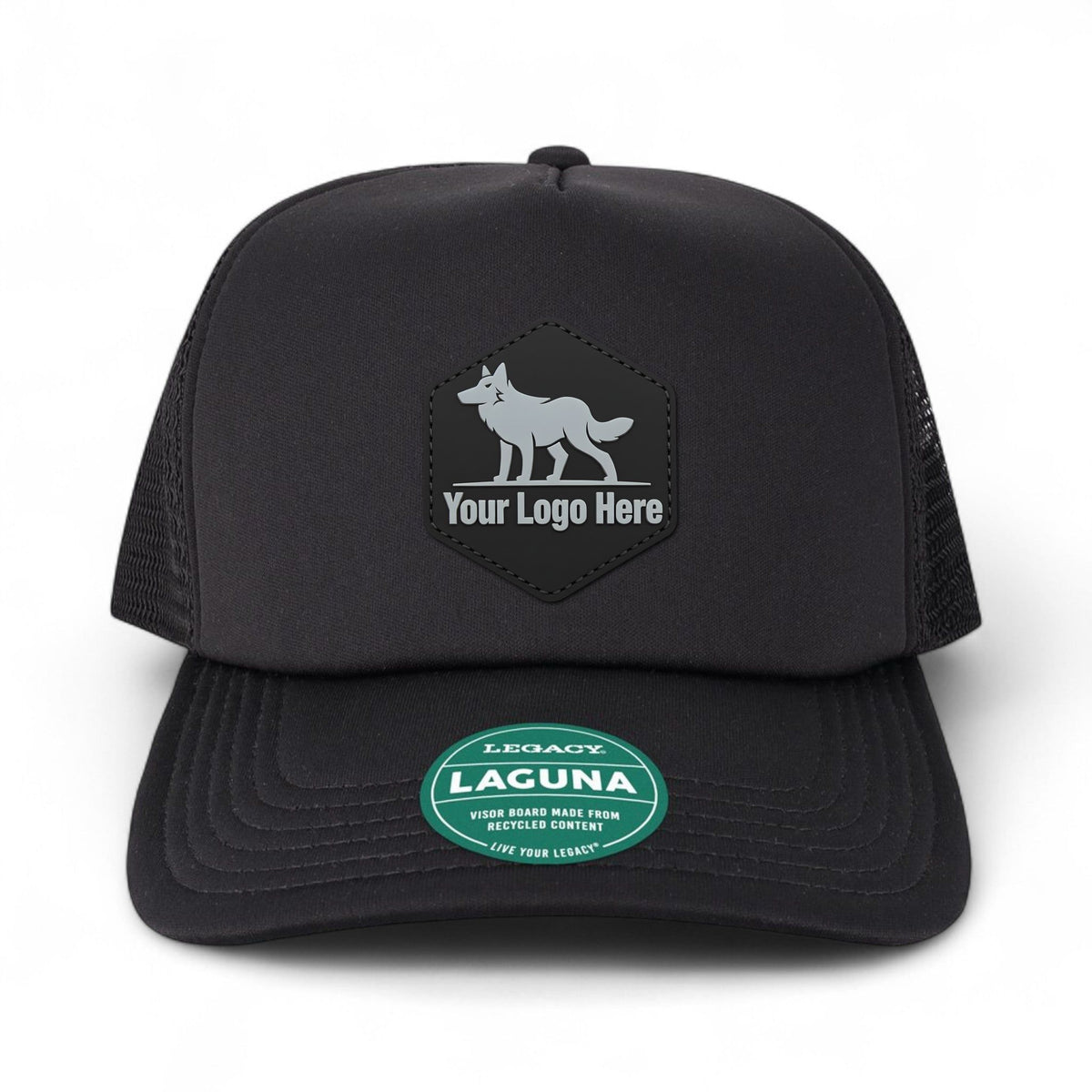 PVC patch preview of Legacy LTA custom hat in black