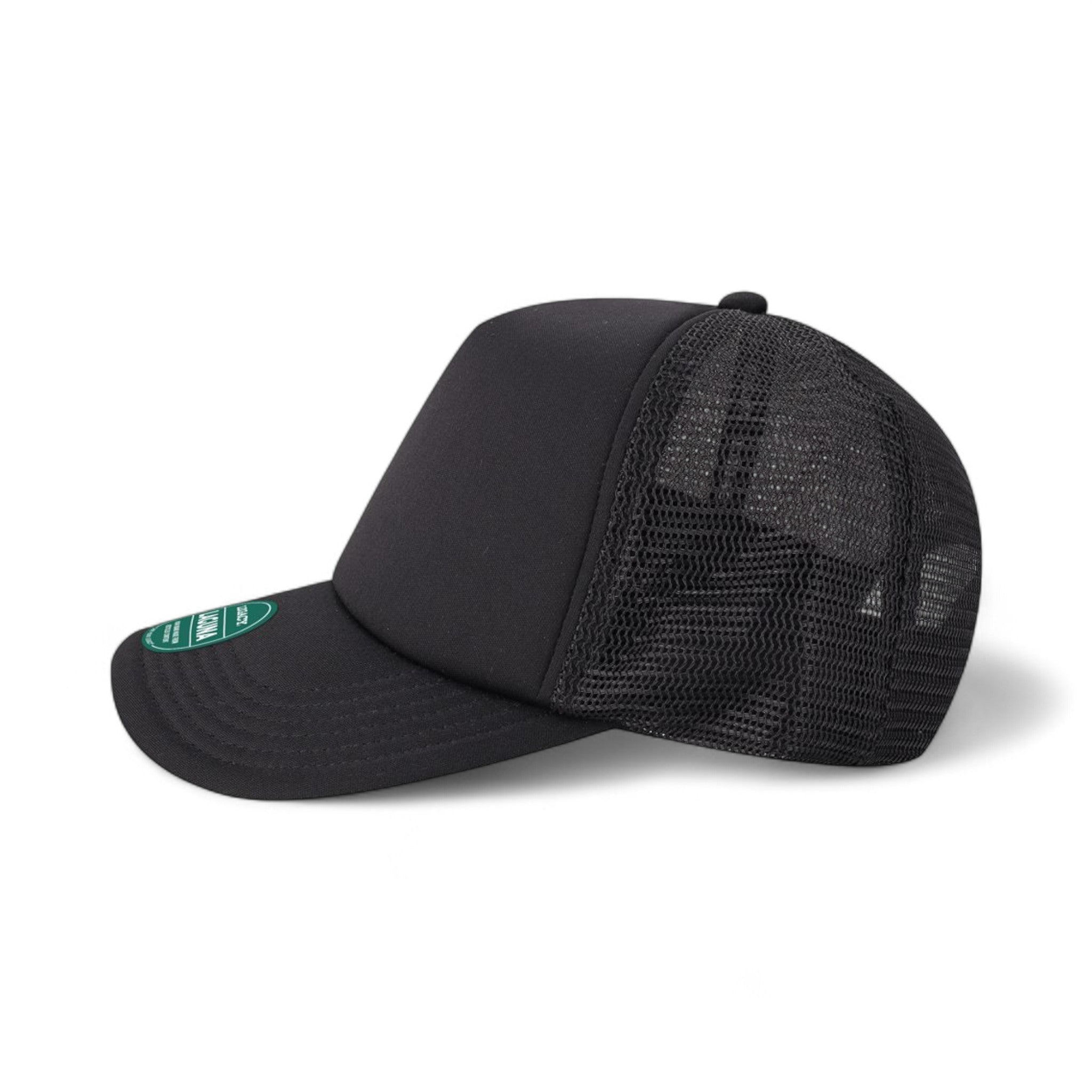 Left side view of Legacy LTA custom hat in black
