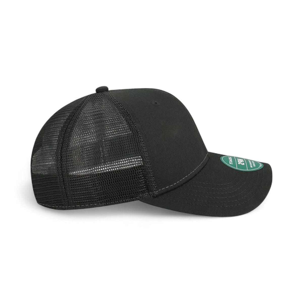 Right side view of Legacy MPS custom hat in black and black