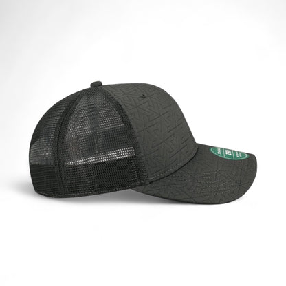 Right side view of Legacy MPS custom hat in black z - quilted