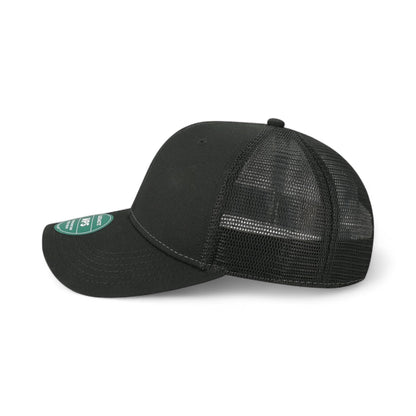 Left side view of Legacy MPS custom hat in black and black
