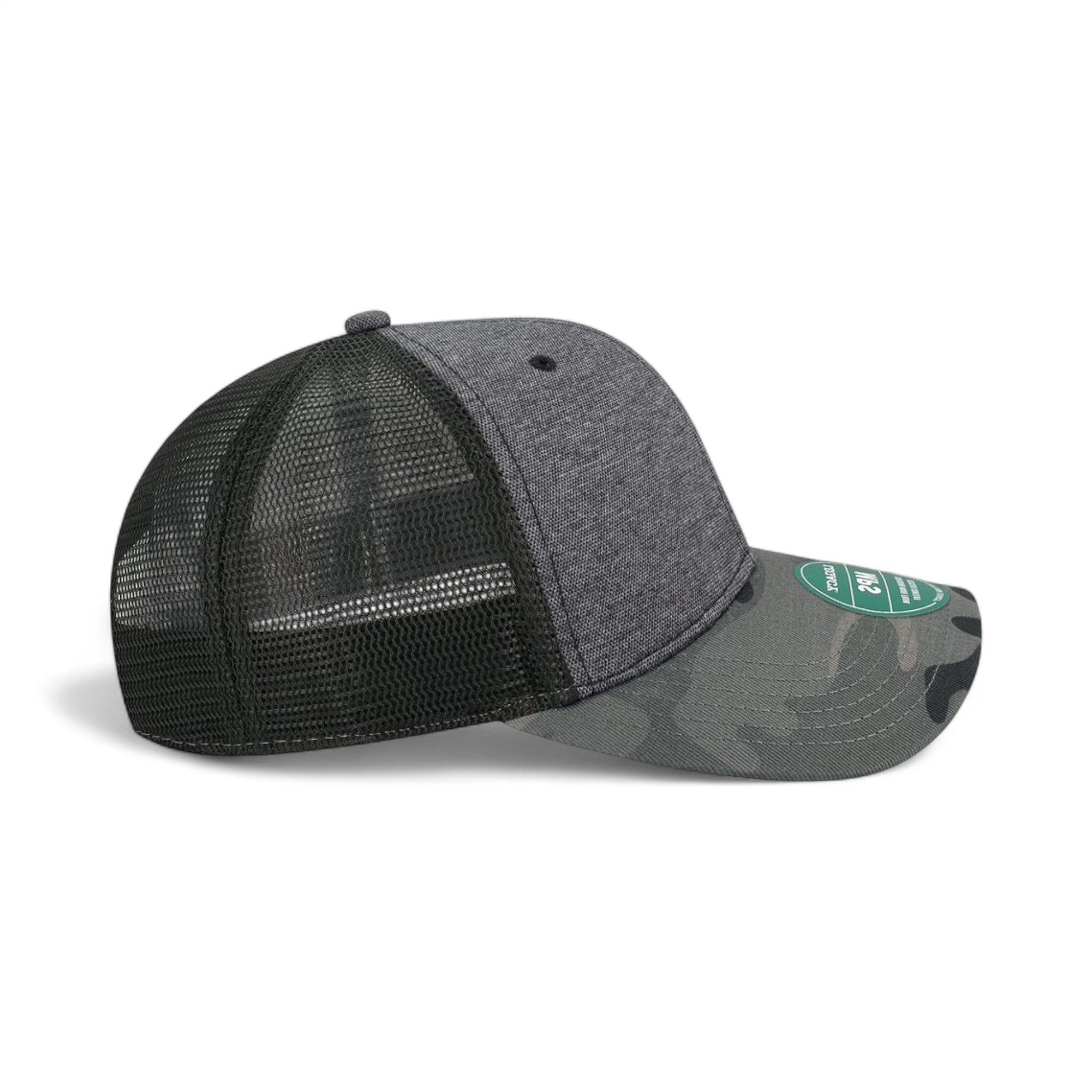 Right side view of Legacy MPS custom hat in black and camo