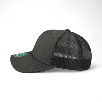Left side view of Legacy MPS custom hat in black z - quilted