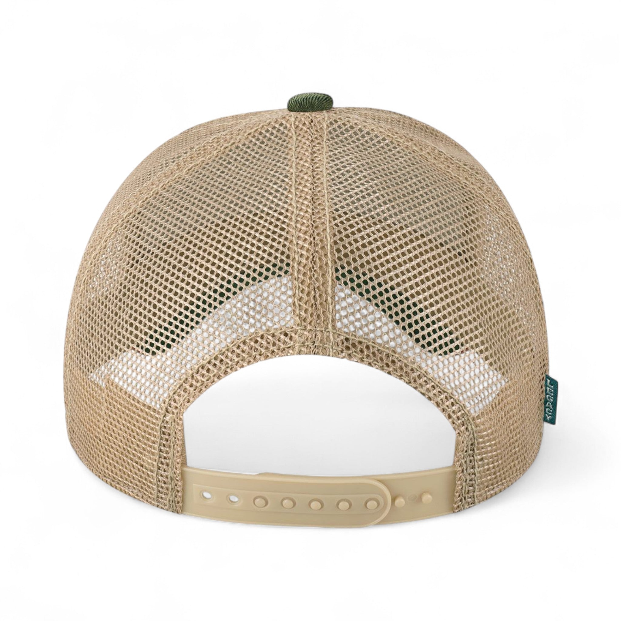 Back view of Legacy OFAFP custom hat in green stripe