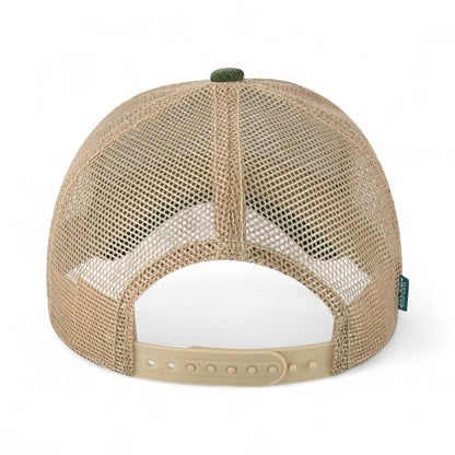 Back view of Legacy OFAFP custom hat in green stripe