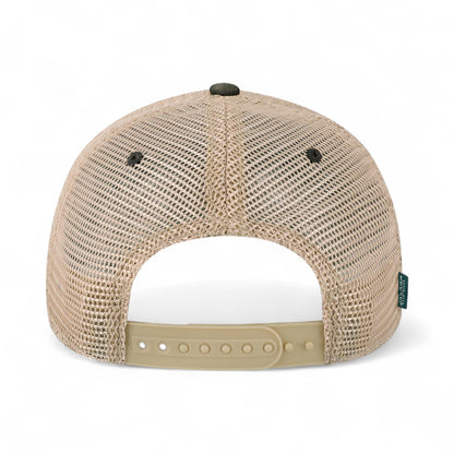 Back view of LEGACY OFA custom hat in army camo and khaki