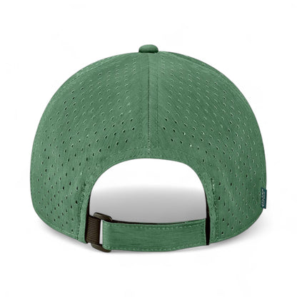 Back view of LEGACY RECS custom hat in eco dark green