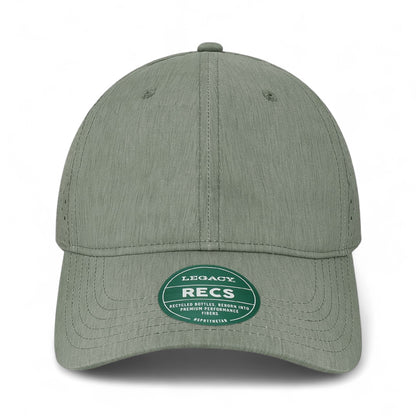 Front view of LEGACY RECS custom hat in eco dark grey
