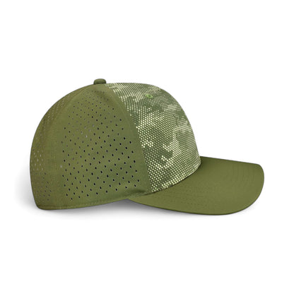 Right side view of Legacy REMPA custom hat in army camo dots