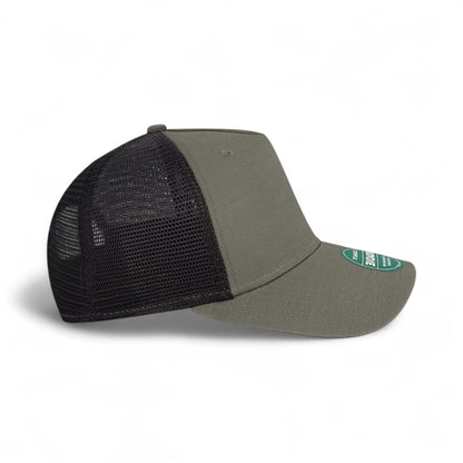 Right side view of Legacy ROADIE custom hat in charcoal slub and  black