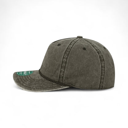 Left side view of Legacy SKULLY custom hat in black