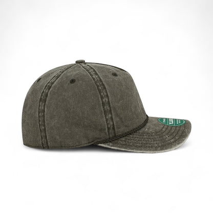 Right side view of Legacy SKULLY custom hat in black