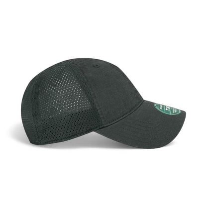 Right side view of Legacy TACT custom hat in black and black