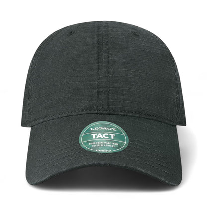 Front view of LEGACY TACT custom hat in black