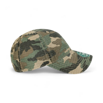 Right side view of Legacy TACT custom hat in army camo