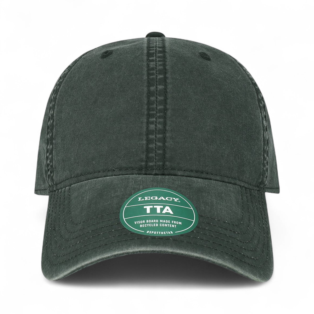 Front view of Legacy TTA custom hat in black