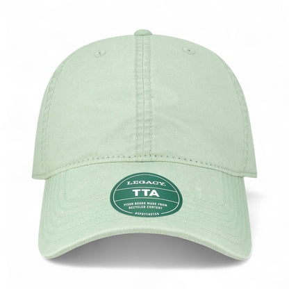Front view of Legacy TTA custom hat in aloe