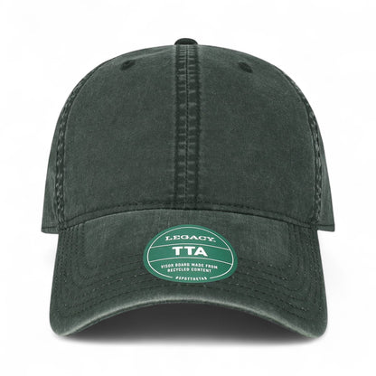 Front view of Legacy TTA custom hat in black