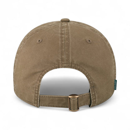 Back view of Legacy TTA custom hat in light brown