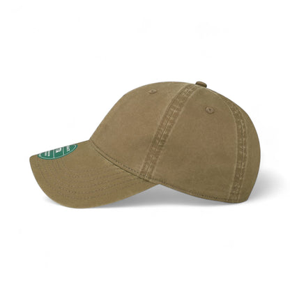 Left side view of Legacy TTA custom hat in light brown