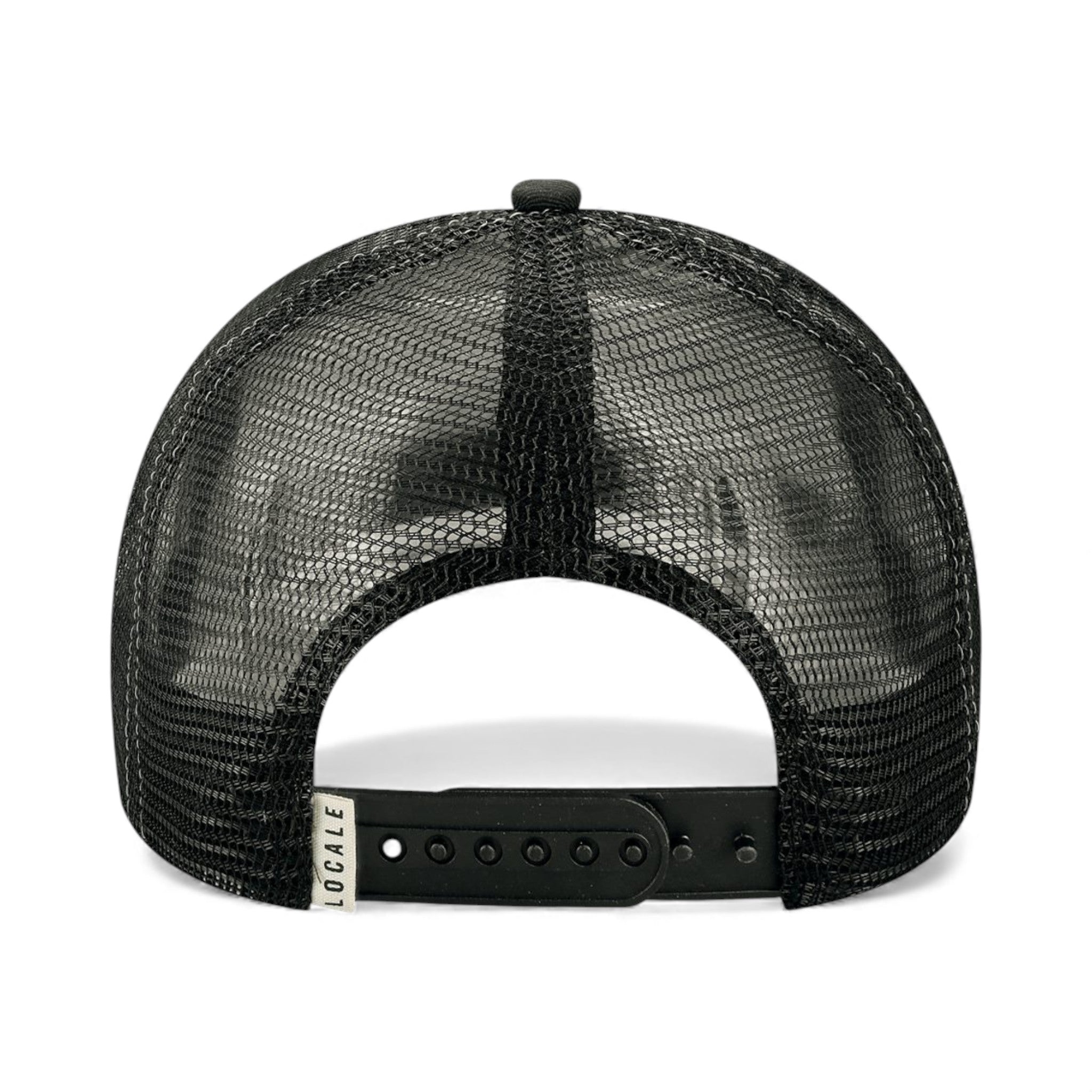 Back view of Locale 5PTKR custom hat in chairlift and black