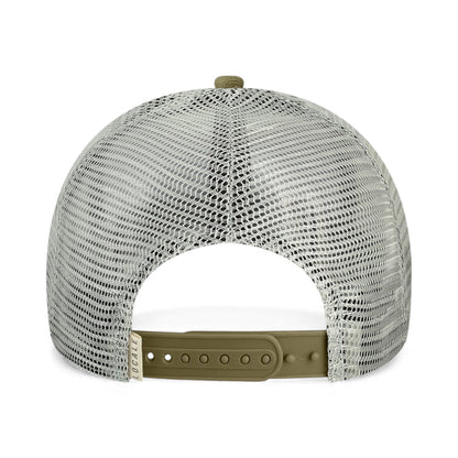 Back view of Locale 5PTKR custom hat in denali olive green and grey