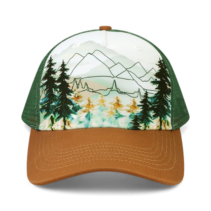 Front view of Locale 5PTKR custom hat in explorer and brown