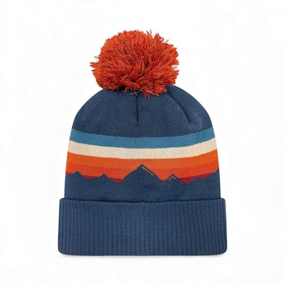 Right side view of Locale GRNDSR custom hat in alpenglow and navy